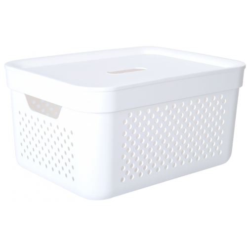 Кошик Simple 15л з кришкою 8132-А білий
