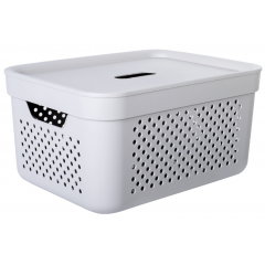 Корзина Simple 15л с крышкой 8133-А какао