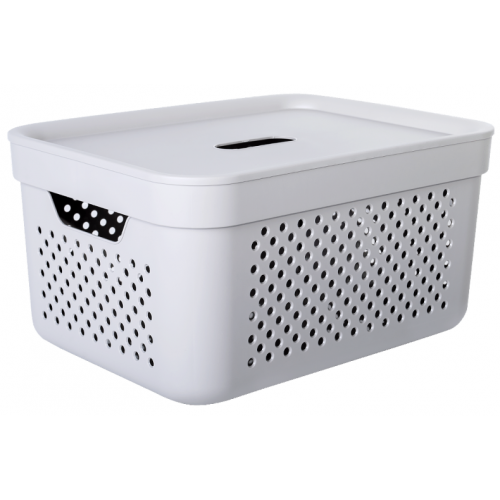 Корзина Simple 15л с крышкой 8133-А какао