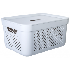 Корзина Simple 15л с крышкой 8134-А серый