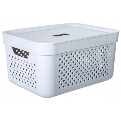 Корзина Simple 15л с крышкой 8134-А серый