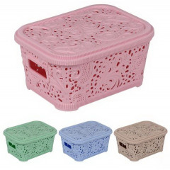 Корзина Ажур  1,8л с крышкой ПБ-666  20х15х9см