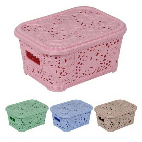 Корзина Ажур  1,8л с крышкой ПБ-666  20х15х9см