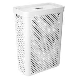Корзина для белья Simple 25л прямая 8135-А белый