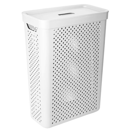 Корзина для белья Simple 25л прямая 8135-А белый