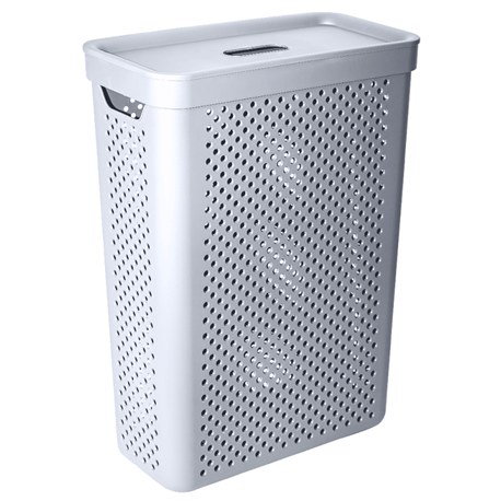 Корзина для белья Simple 25л прямая 8138-А серый
