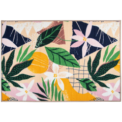 Килимок Таба 57х90 бежево-зелені квадратики