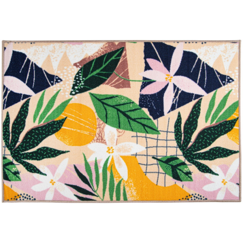 Килимок Таба 57х90 бежево-зелені квадратики