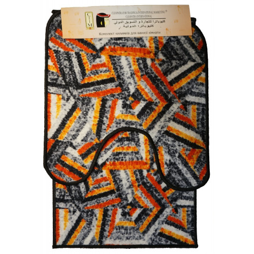 Коврик 2-й набор Клеопатра с рисунком 50х80+57х60 154815 серо-оранжевый