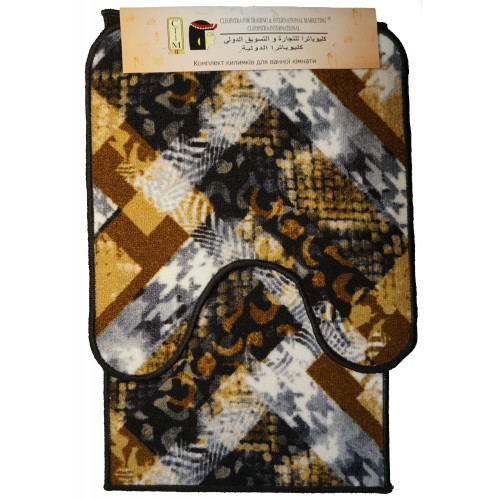 Коврик 2-й набор Клеопатра с рисунком 50х80+57х60 154809 бежево-коричневый паркет