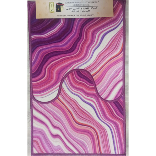 Килимок 2-й набір Клеопатра з малюнком 50х80+57х60 154815 602995 фіолетово-рожеві хвилі