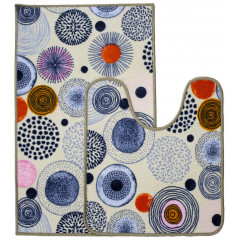 Коврик 2-й набор Клеопатра с рисунком 50х80+57х60 154704 Круги на светло-бежевом