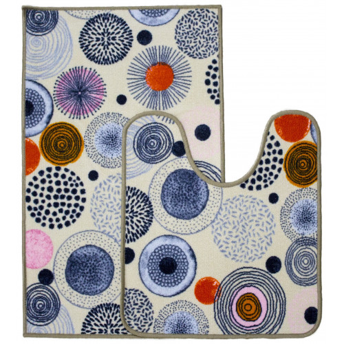 Килимок 2-й набір Клеопатра з малюнком 50х80+57х60 154704 Кола на світло- бежевому