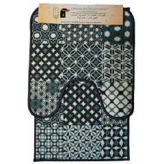 Килимок 2-й набір Клеопатра з малюнком 50х80+57х60 154827 бірюзово-чорна плитка