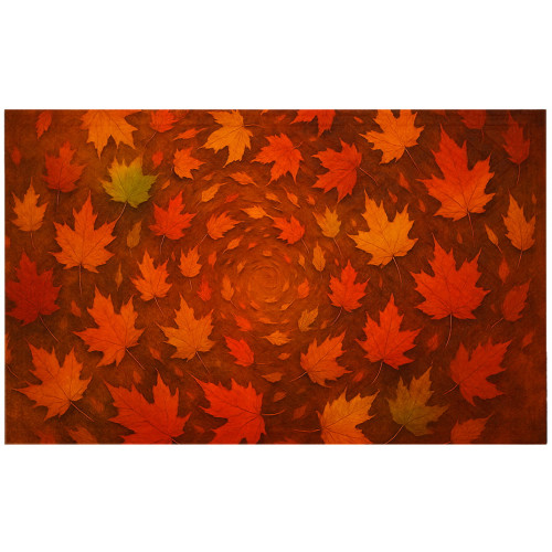 Коврик резина K-602-357 принт 75х45х0,4 Листья