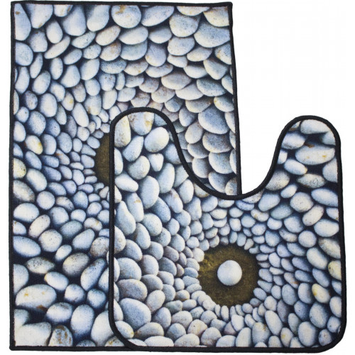 Килимок 2-й набір Клеопатра з малюнком 50х80+57х60 600406 сірий камні