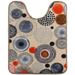 Коврик Таба туалетник 57х80 Круги на светло-бежевом