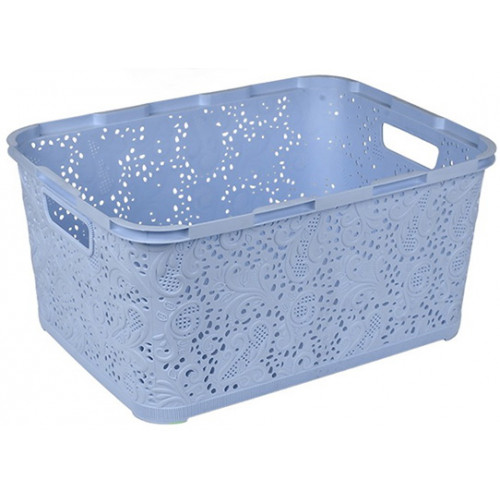Кошик Ажур 18л без кришки ПБ-584 блакитний