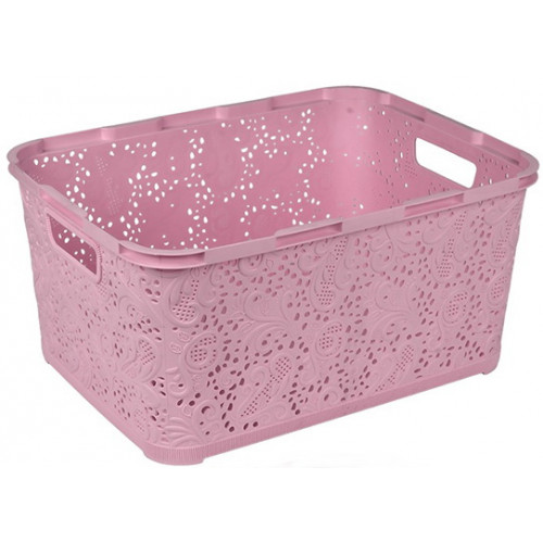 Корзина Ажур 18л без крышки ПБ-584 розовый