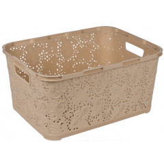 Корзина Ажур 18л без крышки ПБ-584 бежевый