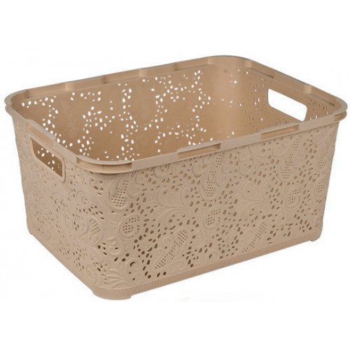 Корзина Ажур 18л без крышки ПБ-584 бежевый