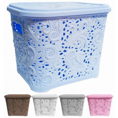 Корзина Ажур  3,5л с крышкой ПБ-873  20х15х16,5см