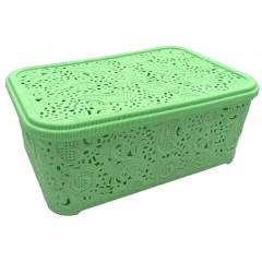 Корзина Ажур  4,7л с крышкой ПБ-447 салатовый