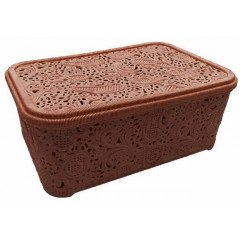 Корзина Ажур  4,7л с крышкой ПБ-447 коричневый