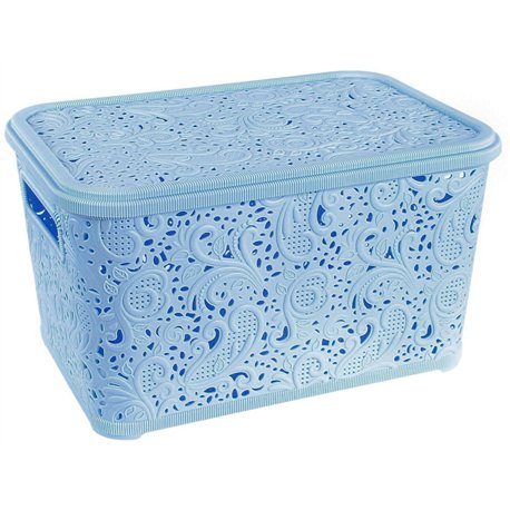 Кошик Ажур 7,5л з кришкою ПБ-416 блакитний