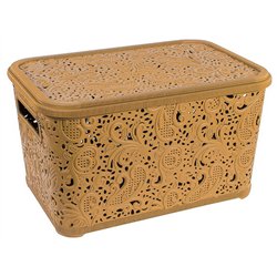 Кошик Ажур 7,5л з кришкою ПБ-416 бежевий