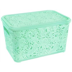 Кошик Ажур 7,5л з кришкою ПБ-416 салатовий