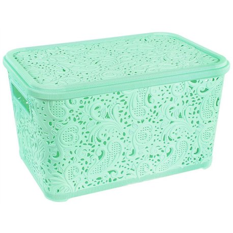 Корзина Ажур  7,5л с крышкой ПБ-416 салатовый