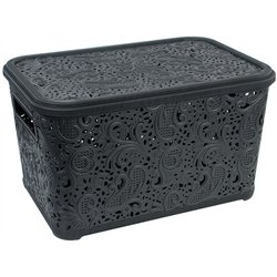 Корзина Ажур  7,5л с крышкой ПБ-416 черный