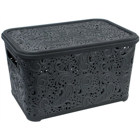 Корзина Ажур  7,5л с крышкой ПБ-416 черный