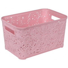 Корзина Ажур 12л без крышки ПБ-577 розовый
