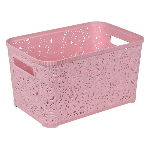 Корзина Ажур 12л без крышки ПБ-577 розовый