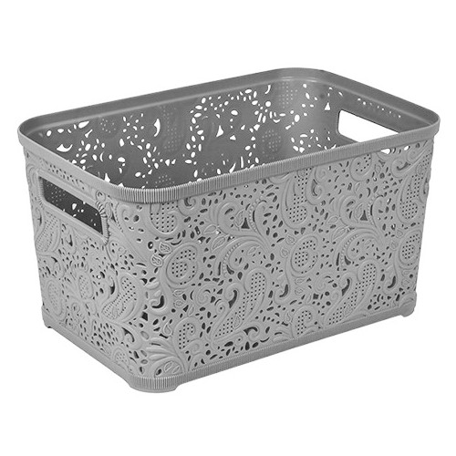 Корзина Ажур 12л без крышки ПБ-577 серый