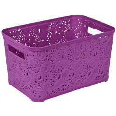 Корзина Ажур 12л без крышки ПБ-577 фиолетовый