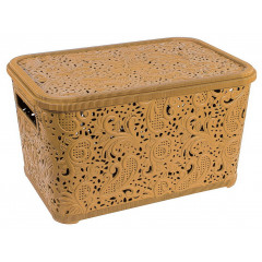 Кошик Ажур 12л з кришкою ПБ-591 бежевий