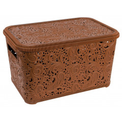 Кошик Ажур 18л з кришкою ПБ-607 коричневий