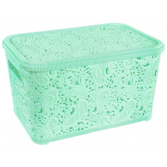 Кошик Ажур 18л з кришкою ПБ-607 салатовий