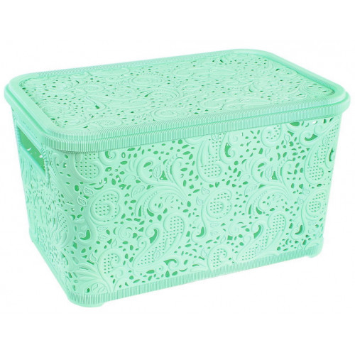 Кошик Ажур 18л з кришкою ПБ-607 салатовий