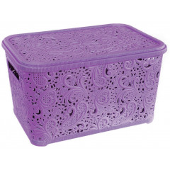 Кошик Ажур 12л з кришкою ПБ-591 блакитний