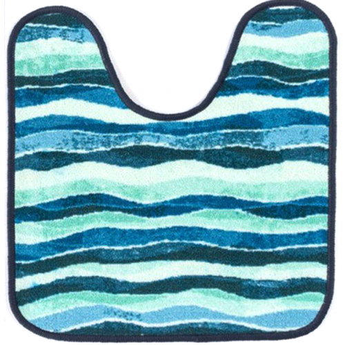 Коврик Таба туалетник 57х80 сине-голубые волны