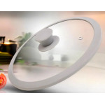 Кришка з силіконовим обідком 24SGL скло 24см з ручкою