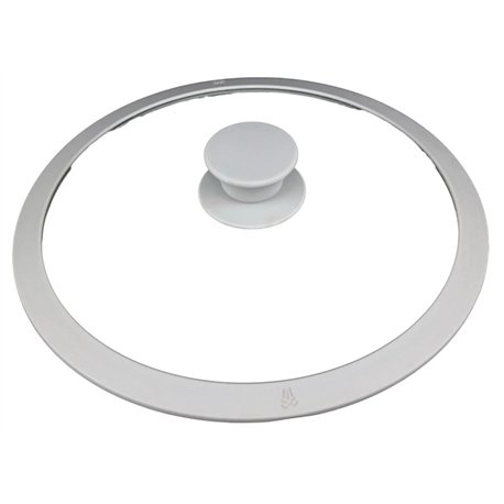 Кришка з силіконовим обідком 28SGL скло 28см з ручкою