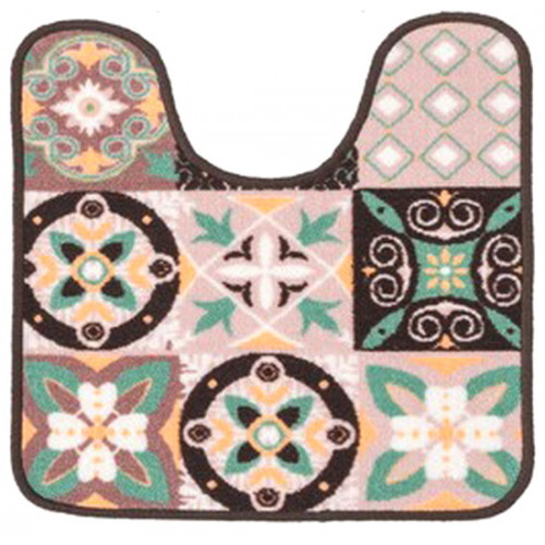 Коврик Таба туалетник 57х60 пудровые квадраты