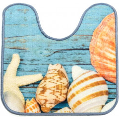 Коврик Таба туалетник 57х60 Ракушки на голубом