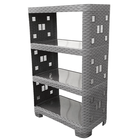 Этажерка ротанг 4 яруса ПГ-8004 графит