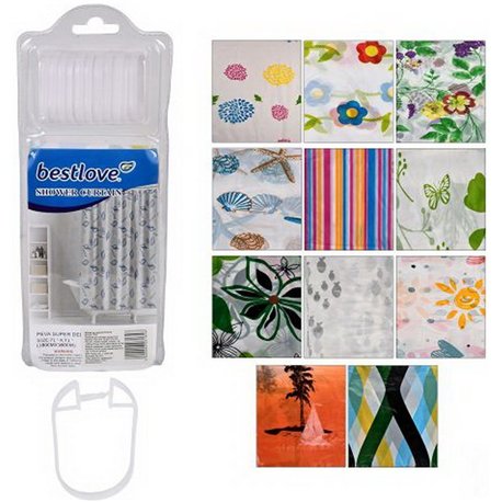 Штора D11018 в ванную 178х183см 31846 в пластмассовой упаковке